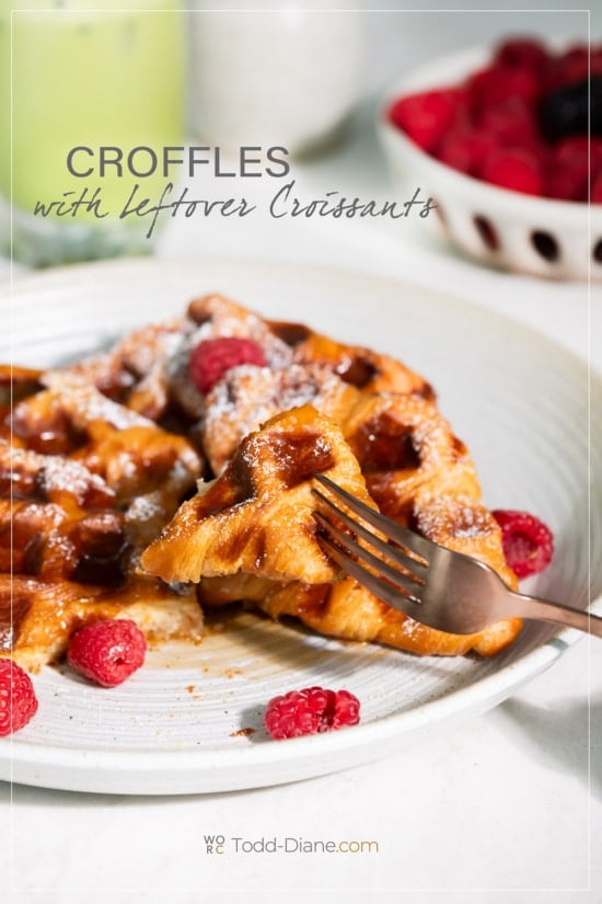 fork eating croiffle