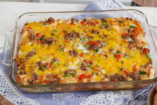 letting casserole cool on napkin