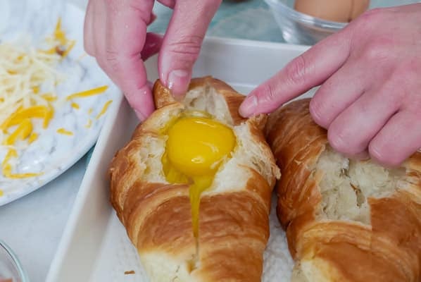 Egg Added to Croissant
