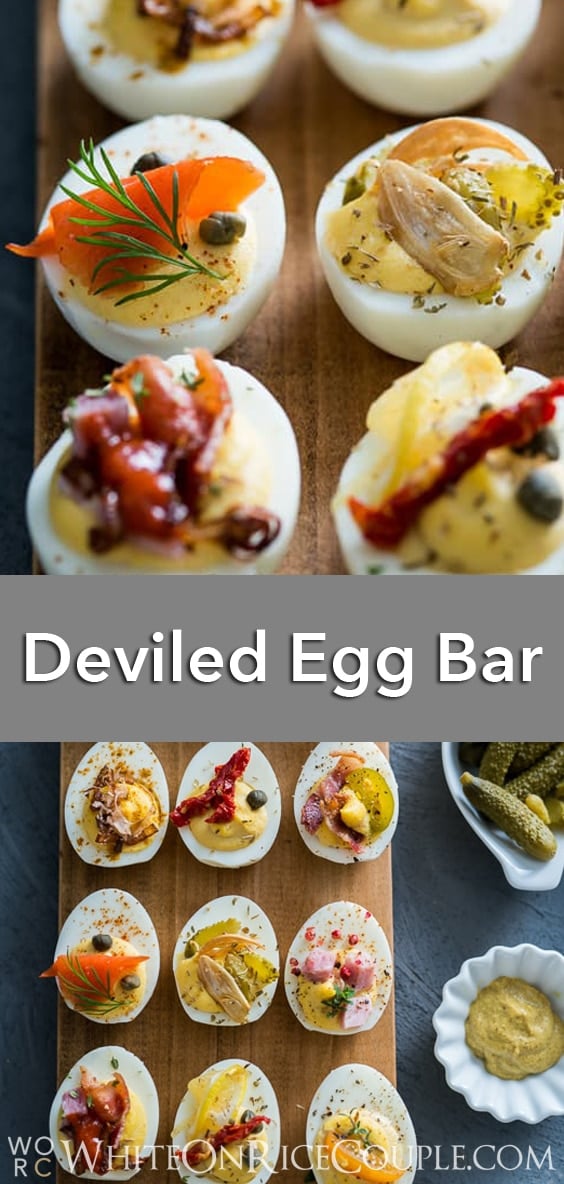 Deviled Eggs Recipe for Deviled Egg Bar Party! | @whiteonrice