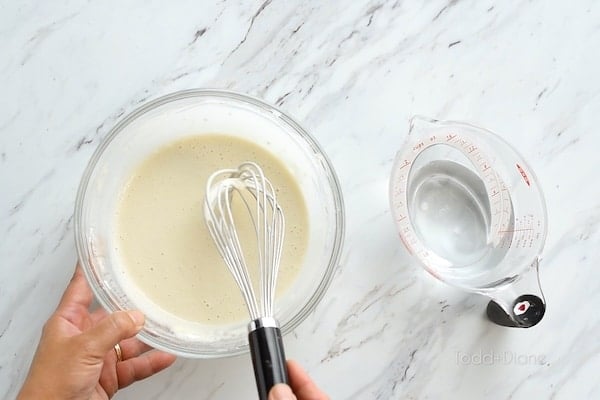 Coating whisked in a bowl