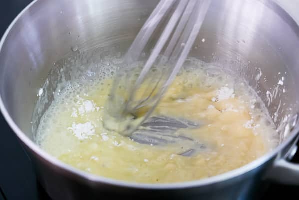 Whisking butter and flour