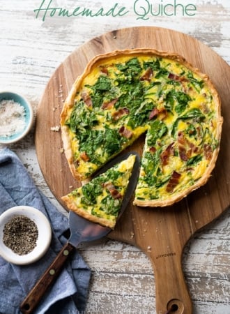Easy Quiche Lorraine Recipe and Best Quiche Recipe for Breakfast Brunch Easter @WhiteOnRice
