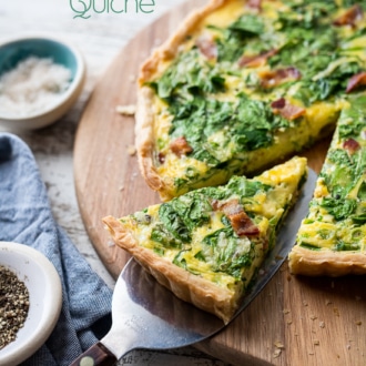 Easy Quiche Lorraine Recipe and Best Quiche Recipe for Breakfast Brunch Easter @WhiteOnRice