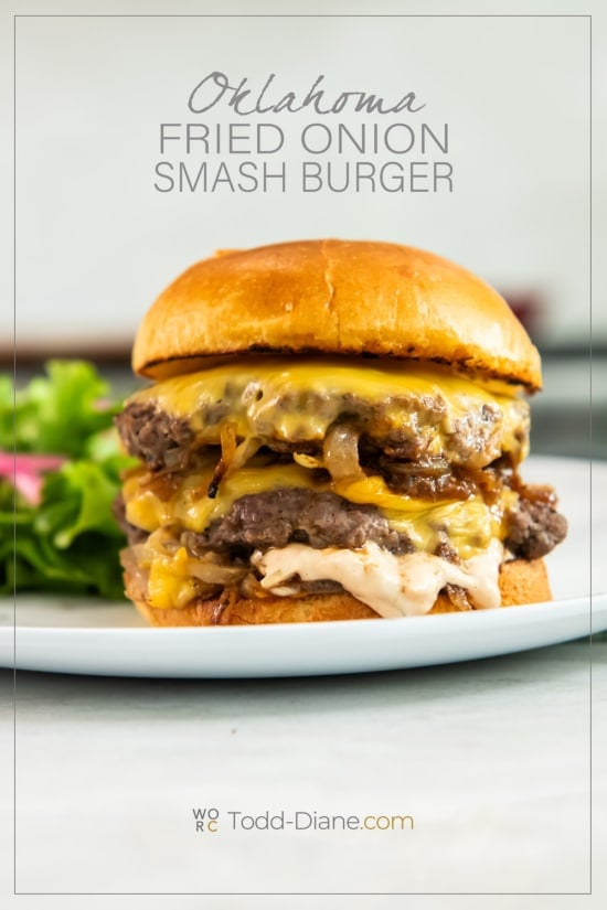 finished fried onion burger on plate