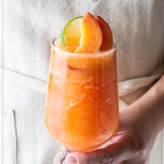 Frozen Peach Margaritas Recipe or Blended Peach Cocktails Recipe | WhiteOnRiceCouple.com