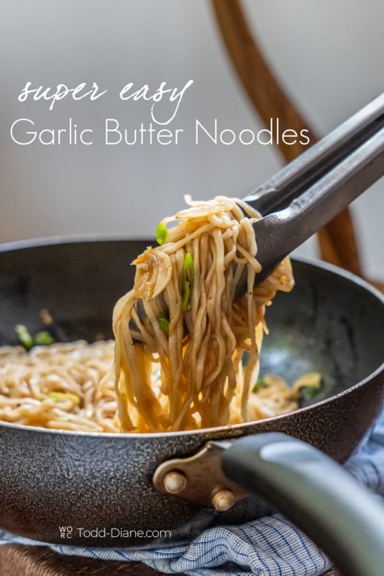 spatula with garlic butter noodles 