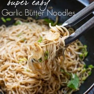 garlic butter noodles in pan