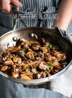Garlic mushrooms recipe in garlic butter with onions | @whiteonrice