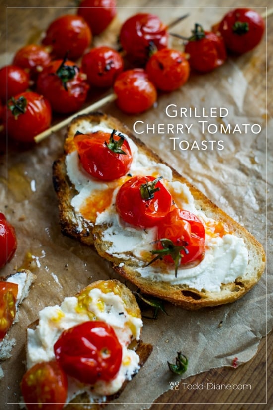 ricotta toast with grilled cherry tomatoes smashed 