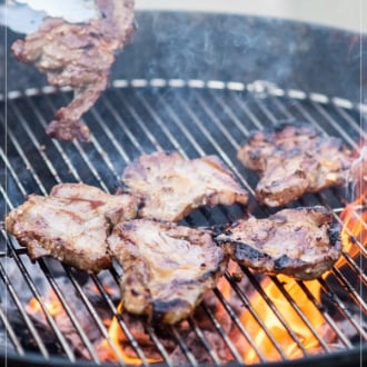 Grilled Pork Steaks Recipe on BBQ with Asian Vietnamese Marinade by WhiteOnRiceCouple.com
