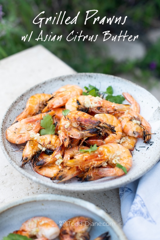 grilled prawns recipe in bowl on white on rice couple 