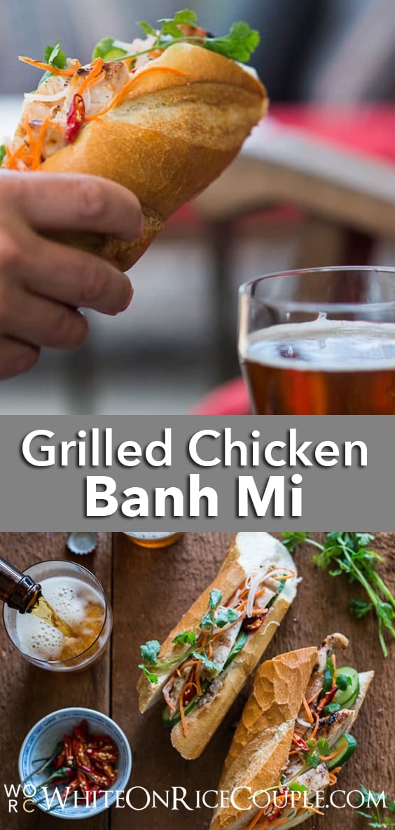 Grilled Chicken Vietnamese Banh Mi Recipe | WhiteOnRicecouple.com