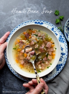 Easy Ham and White Bean Soup Recipe on Stove Top | WhiteOnRiceCouple.com