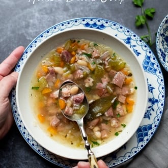 Easy Ham and White Bean Soup Recipe on Stove Top | WhiteOnRiceCouple.com