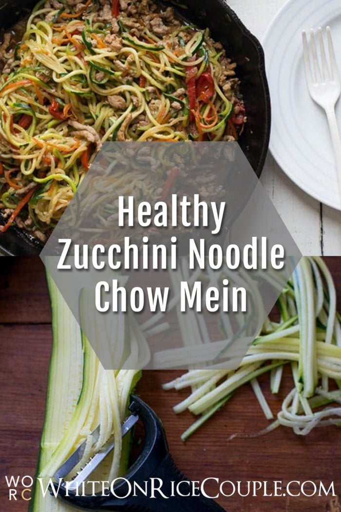 Healthy Zucchini Noodle Chow Mein Recipe collage