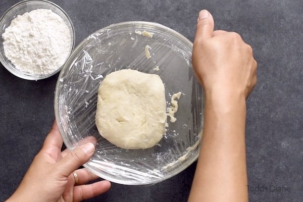 Wrapping dough to chill
