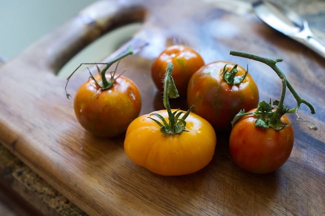 Black zebra heirloom tomatoes from whiteonricecouple.com garden 