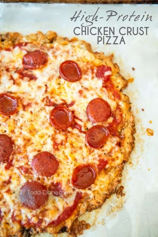 keto chicken crust pizza with toppings 