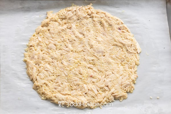 Formed uncooked chicken crust