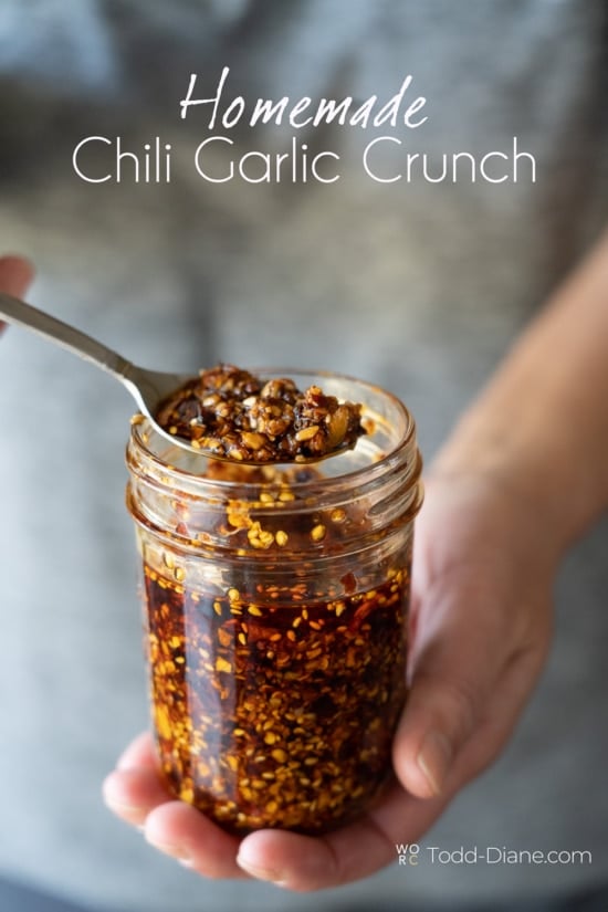chili garlic crunch in jar 