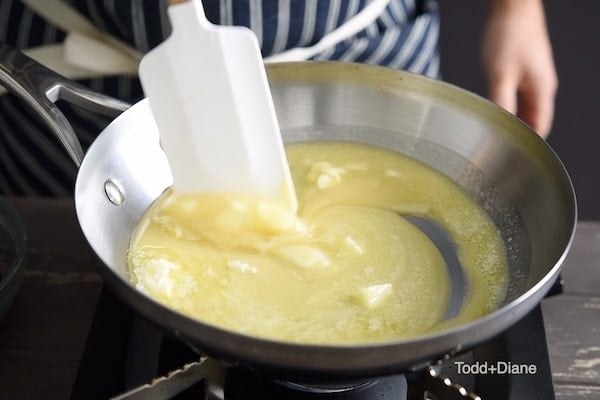 Melting butter with sweetened condensed milk