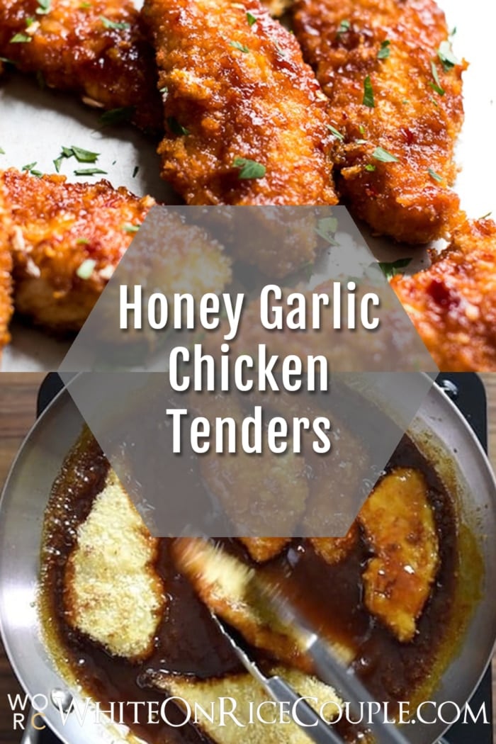 Sweet Sticky Honey Garlic Chicken Tenders collage