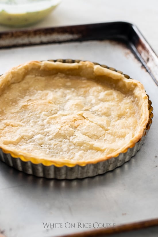 Three-in-One All-Butter Pie Dough  A perfect pie crust is no good if it's  burned. To avoid that risk, we bake the pie shell on a wire rack set in a  rimmed