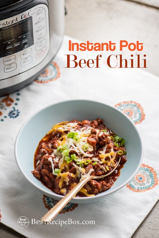 Easy Instant Pot Beef Chili Recipe @bestrecipebox