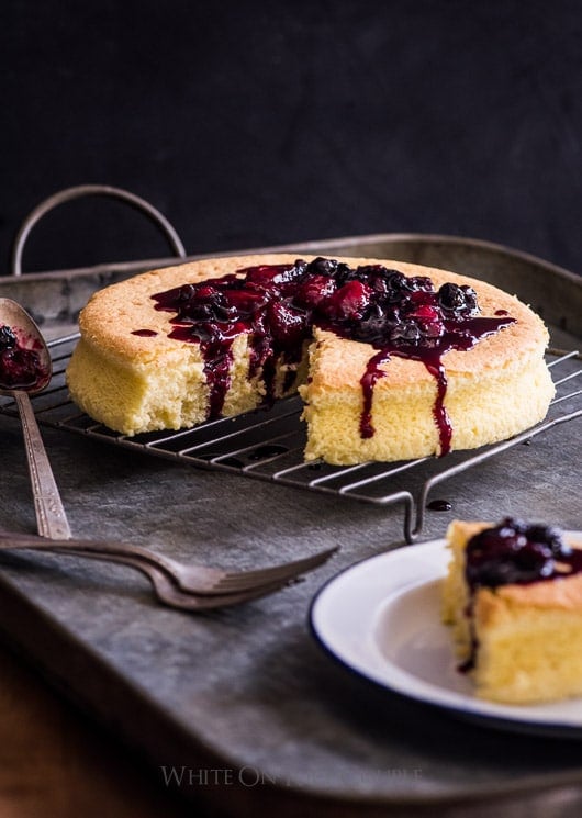 Fluffy and Soft Japanese Cotton Cheesecake on a cooling rack