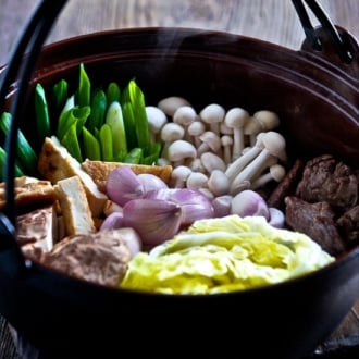 Japanese Hot Pot Recipe or Beef Sukyaki Recipe @whiteonrice