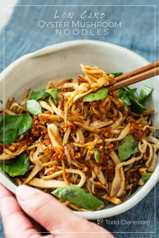 chopstick with mushrooms 