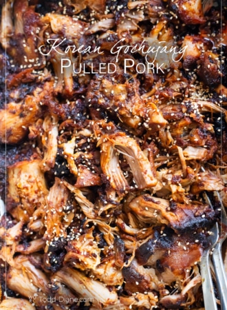 korean pulled pork in pan