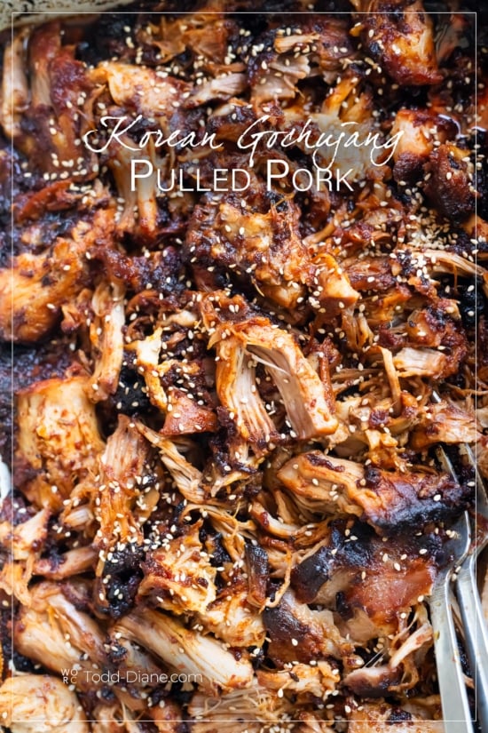 korean pulled pork in pan