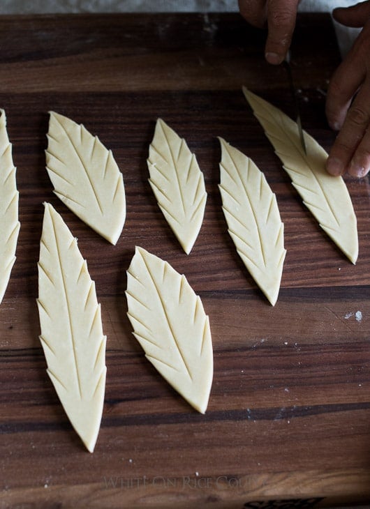 Tutorial on How to make leaf pie crust designs. Leaf Pie Dough | @whiteonrice