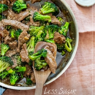 skillet of beef and broccoli