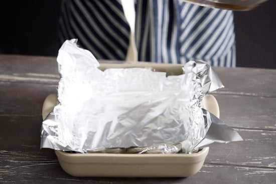 Lining a pan with foil