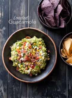 Loaded Guacamole Recipe with Bacon for Game Day or Super Bowl Guacamole | @whiteonrice