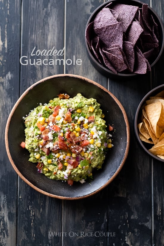 Loaded Guacamole in a bowl