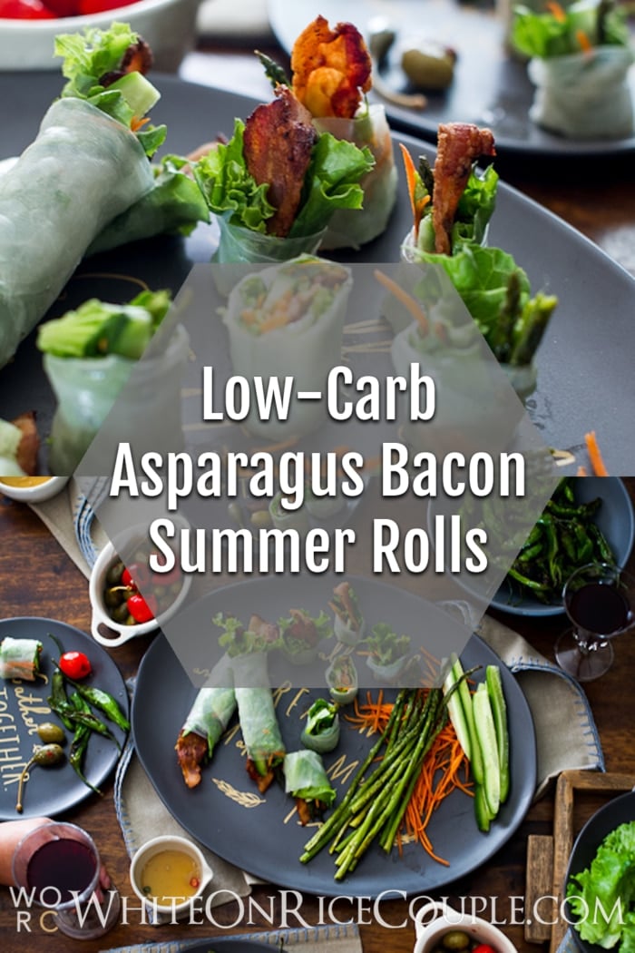 Roasted Asparagus and Bacon Spring Rolls Collage