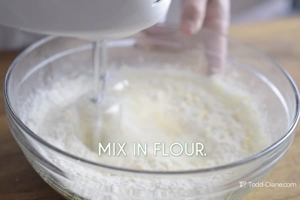 Mixing in flour