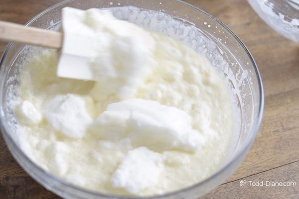 Folding in egg whites