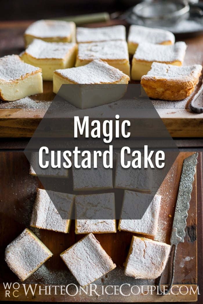 Magic Custard Cake collage
