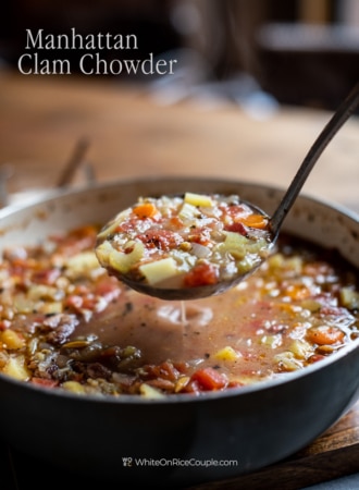 Easy Manhattan Clam Chowder Recipe | WhiteOnRiceCouple.com