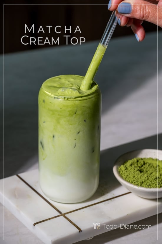 matcha cream top drink