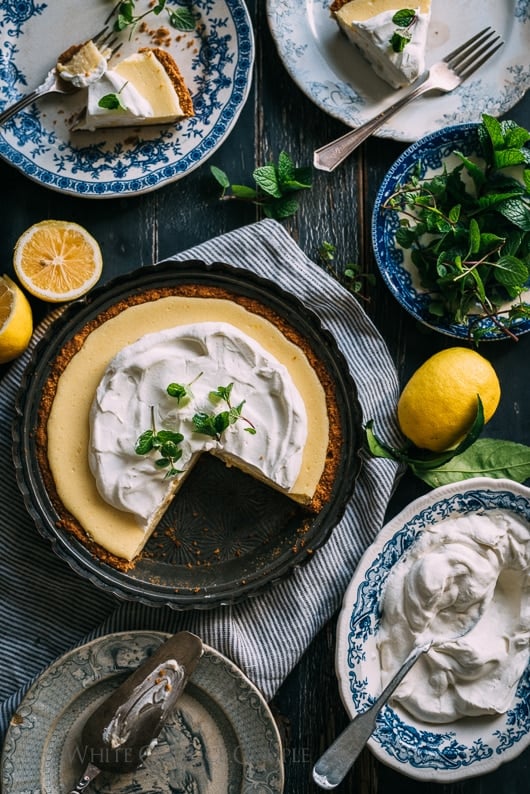 Meyer Lemon Pie on a table