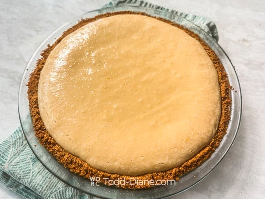 Pie cooling on counter