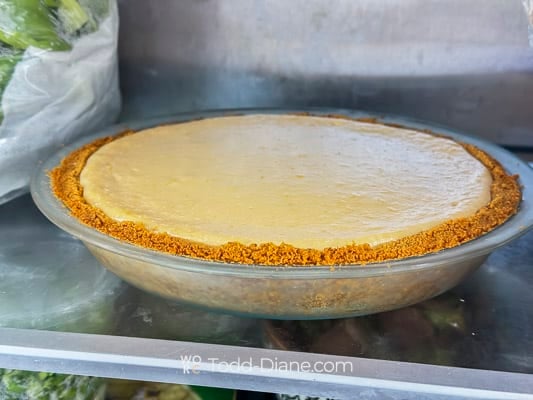 Chilling pie in fridge