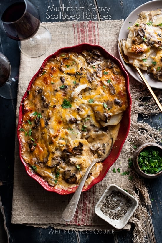 Creamy Mushroom Gravy Scalloped Potatoes