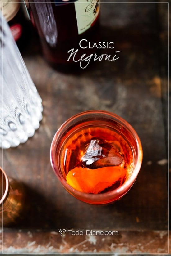 top down looking into negroni cocktail